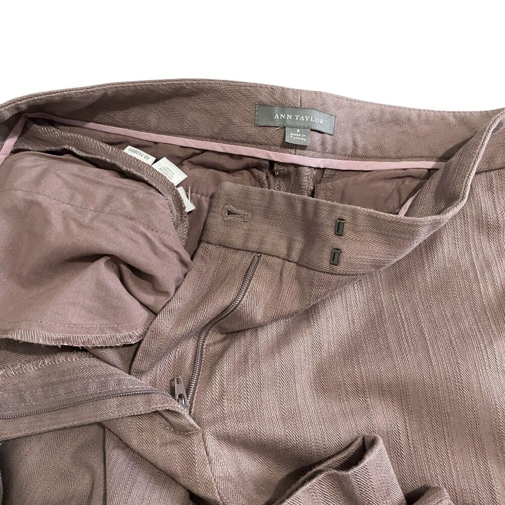 Ann Taylor Bootcut Pants Womens 8 Mauve Pink Stretch Textured Slash Pockets - Picture 5 of 8